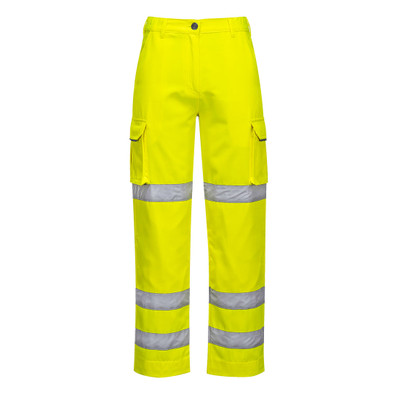 Hi-Vis Women's Three Band Work Trousers - Yellow