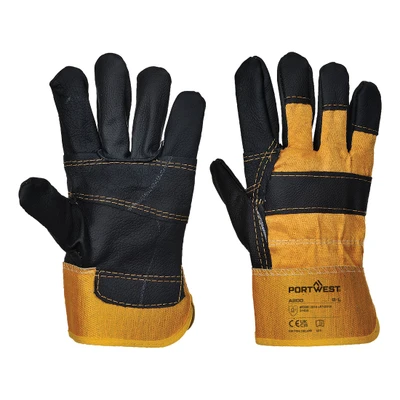 A200 - Furniture Hide Glove Yellow - <p class="text-justify">Traditionally styled with a rubberised safety cuff, vein protection patch and leather patch palm