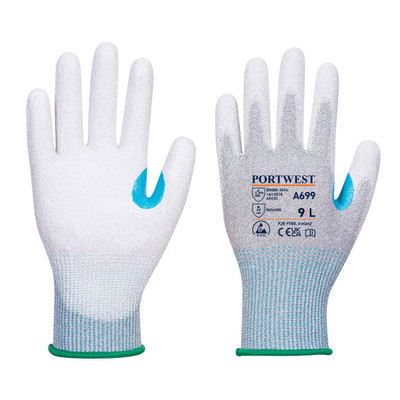 MR13 ESD PU Palm Glove (Pk12) - Grey/White G6R
