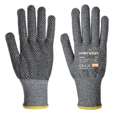 Cut D13 PVC Dot Glove - Grey G7R