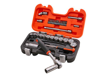 Bahco 34 Piece Socket Set - 1/4in & 3/8in Drive