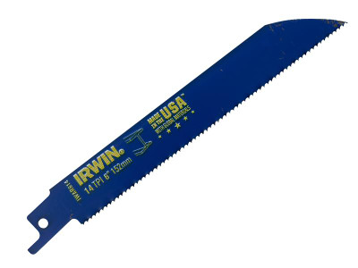 IRWIN® 614R Sabre Saw Blade Metal Cutting 150mm 14 TPI Pack of 2 - IRWIN&reg; Bi-Metal Sabre Saw Blades cut all metals, including non ferrous, pipe conduit, stainless and sheet metal