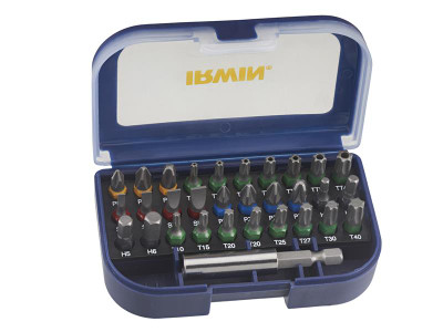 IRWIN® Colour Coded Screwdriver Bit Set, 31 Piece - IRWIN&reg; Colour Coded Screwdriver Bit Set in a handy, compact case