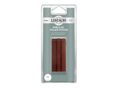 Liberon Shellac Filler Sticks Dark (3 Pack) - The Liberon Shellac Filler Sticks are traditional repair sticks used to fill surface blemishes, such as small holes and cracks, prior to French polishing, lacquering or varnishing