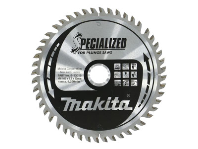 Makita B-33015 Specialized for Plunge Saws Blade 165 x 20mm x 48T - The Makita B-33015 Blade has been specifically for use with plunge type saws