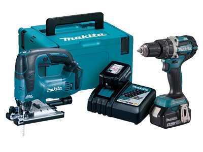Makita DLX2202TJ1 LXT Combo Kit 18V 2 x 5.0Ah Li-ion - The Makita DLX2202TJ1 LXT Combo Kit contains the following:</p>  1 x 18V DHP484 Combi Drill is fitted with a powerful brushless motor for increased run time and power