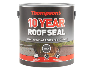 Ronseal thoms Hp 10Yr Roof Seal Grey 2.5Lt - Thompson's 10 Year Roof Seal is a high-performance coating which cures to form a durable, flexible membrane suitable for resealing, and protecting whole roofs or repairing large areas of damage to a variety