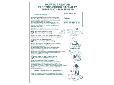Scan How To Treat An Electric Shock Casualty - PVC Sign 400 x 600mm