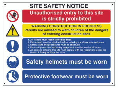 Scan Composite Site Safety Notice - FMX Sign 800 x 600mm