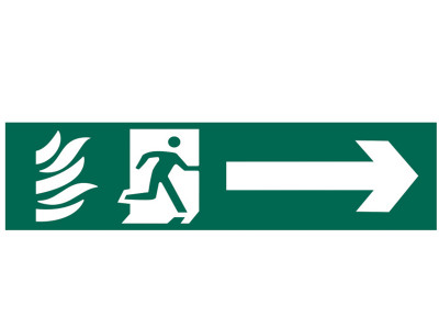 Scan Running Man Arrow Right - PVC Sign 200 x 50mm