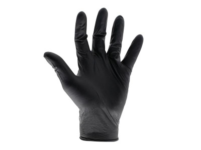 Scan Black Heavy-Duty Nitrile Disposable Gloves Medium Size 7 (Box of 100) - Scan Black Heavy-Duty Nitrile Disposable Gloves are highly resistant to tears, cuts and abrasion