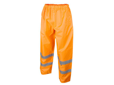 Scan Hi-Vis Motorway Trouser Orange - L (40in) - Scan High-Visibility Orange Waterproof Motorway Trousers with taped seams and retro-reflective tape