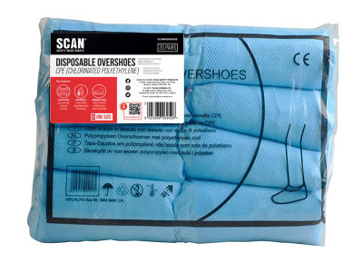Scan Disposable Overshoes (20 pairs) - These Scan over-shoes are made from non-woven Chlorinated Polyethylene (CPE)