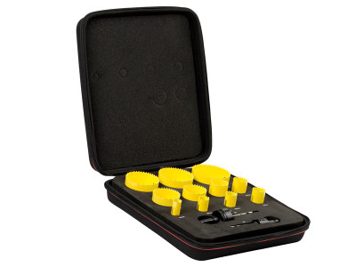 Starrett KFC11021 Fast Cut Bi-Metal Deluxe Electrician's Holesaw Kit, 13 Piece - The Starrett KFC11021 Deluxe Electrician's Holesaw Kit contains a selection of sizes to cover a variety of different jobs