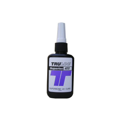 Truloc 400x50ml Superbond UV Cure (LOC358) - <h3><span><em>TRU</em></span><em>LOC<span></span></em>400<small>(Loctite equivalent: 358)</small>:</h3> <span>Single component no-mixing fast curing adhesive for crystal, glass and glass to metal, cure Truloc 400x50ml Superbond UV Cure (LOC358) - <h3><span><em>TRU</em></span><em>LOC<span></span></em>400<small>(Loctite equivalent: 358)</small>:</h3> <span>Single component no-mixing fast curing adhesive for crystal, glass and glass to metal, cure