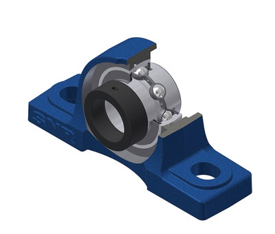 SNR - Bearing Unit - EXP203N - 17.00 x 47.00 x 34.00 - grey cast housing, radial insert ball bearing with eccentric locking collar, seal with slingerAll images used are for illustrative purposes only