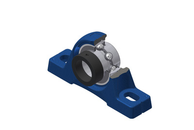 SNR - Bearing Unit - EXPE218 - 90.00 x 160.00 x 55.00 - grey cast housing, radial insert ball bearing with eccentric locking collar, seal with slingerAll images used are for illustrative purposes only