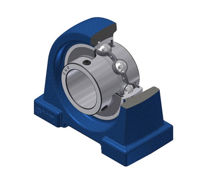 SNR - Bearing Unit - UCPA205T04 - 25.00 x 52.00 x 34.00 - grey cast housing, radial insert ball bearing with socket set screws,seal with slinger, for low-temp