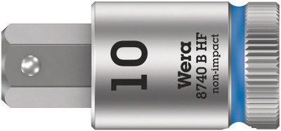 Wera 8740 B HF Zyklop bit socket with holding function, 3/8" drive 10.0x38.5mm - Bit socket with 3/8" drive and holding function for particularly comfortable screwdriving with reduced risk of losing the screw when feeding it into the workpiece
