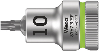 Wera 8767 B HF TORX® Zyklop bit socket with holding function, 3/8" drive TX 10x35.0mm - Bit socket with 3/8" drive and holding function for particularly comfortable screwdriving with reduced risk of losing the screw when feeding it into the workpiece Wera 8767 B HF TORX® Zyklop bit socket with holding function, 3/8" drive TX 10x35.0mm - Bit socket with 3/8" drive and holding function for particularly comfortable screwdriving with reduced risk of losing the screw when feeding it into the workpiece