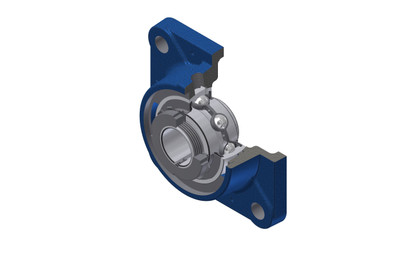 SNR - Bearing Unit - UKFE211HN - 50.00 x 100.00 x 33.00 - grey cast housing, radial insert ball bearing with adapter sleeve,seal with slingerAll images used are for illustrative purposes only