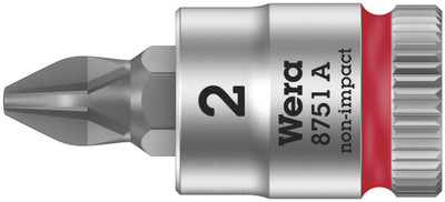 Wera 8751 A Phillips Zyklop bit socket, 1/4" drive PH 2x28.0mm - Bit socket with 1/4" drive