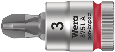 Wera 8751 A Phillips Zyklop bit socket, 1/4" drive PH 3x28.0mm - Bit socket with 1/4" drive