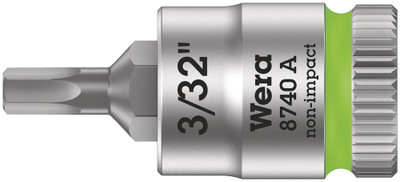 Wera 8740 A Zyklop bit socket, 1/4" drive 3/32"x28.0mm - Bit socket with 1/4" drive