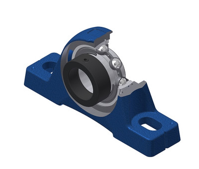 SNR - Bearing Unit - ESPE205NM - grey cast housing, radial insert ball bearing with eccentric locking collar, single lip seal, for low-temp