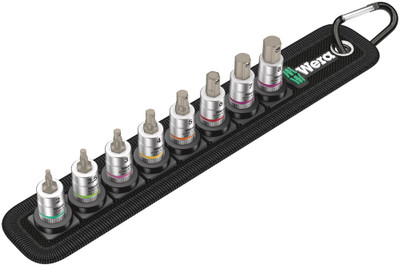 Wera Belt A 2 Zyklop In-Hex-Plus bit socket set with holding function, 1/4" drive - Typically Wera designed robust textile belt with 8 in-hex bit-sockets taking up minimal space Wera Belt A 2 Zyklop In-Hex-Plus bit socket set with holding function, 1/4" drive - Typically Wera designed robust textile belt with 8 in-hex bit-sockets taking up minimal space