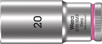 Wera 8790 HMB Deep 3/8" socket 20.0x64.0mm - The Wera manual and machine socket (ISO 2725 part 3) can be used in manual and machine operations