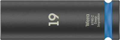 Wera 8790 C Impaktor Deep socket with 1/2" drive 19.0x83mm - Long Impaktor socket wrench insert for use with electric or pneumatic wrenches with 12