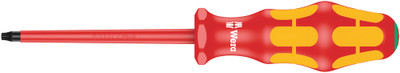 Wera 167 i VDE Insulated screwdriver for TORX® screws TX 25x100mm - Wera VDE screwdriver with multi-component Kraftform Plus handle for fast and smooth work: Hard handle zones for high working speeds, while soft handle zones guarantee a high torque transf