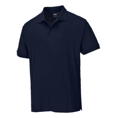Portwest B210 Dark Navy Polo - This rugged polo shirt is made using pique knit polycotton fabric which is soft to touch and comfortable to wear