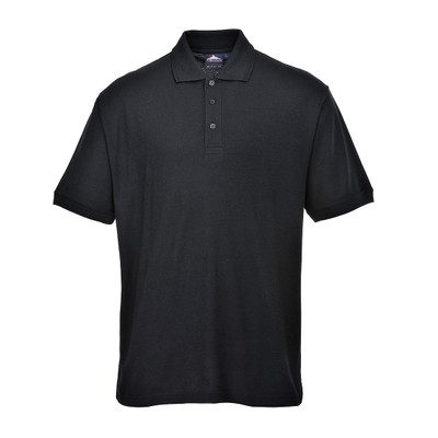 Portwest B210 Black Polo Shirt - This rugged polo shirt is made using pique knit polycotton fabric which is soft to touch and comfortable to wear Portwest B210 Black Polo Shirt - This rugged polo shirt is made using pique knit polycotton fabric which is soft to touch and comfortable to wear