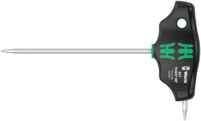 Wera 467 TORX® HF T-handle screwdriver with holding function TX 6x100mm - T-handle screwdrivers: The ideal handle shape allows the transmission of particularly high tightening and loosening moments