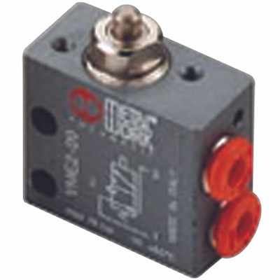 VME PLUNGER VALVE 4MM PUSH N/O BOTTOM - 4mm Push-in Fitting, 3/2 Way, Normally Open, Bottom Ported, VME, Plunger Valve, Miniature, Metal Work