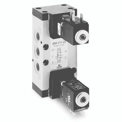 1/4 SOLENOID VALVE - G1/4" BSP Parallel Female, Series 3, Electro Pneumatically Operated Single Solenoid, 3/2 Normally Closed, Spring Return (334), Valve Only, Flow 1300 Ni/min, Working Temperature 0Â°C to +60Â°C, Maximum Working Pressure 10 bar, Camozzi