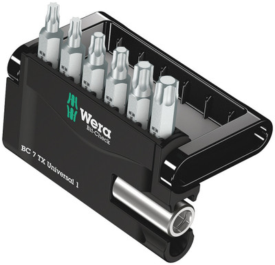 Wera Bit-Check 7 TX Universal 1 - 6 Wera TORX® bits tidily arranged in a minimum of space in a practical Bit-Check Wera Bit-Check 7 TX Universal 1 - 6 Wera TORX® bits tidily arranged in a minimum of space in a practical Bit-Check
