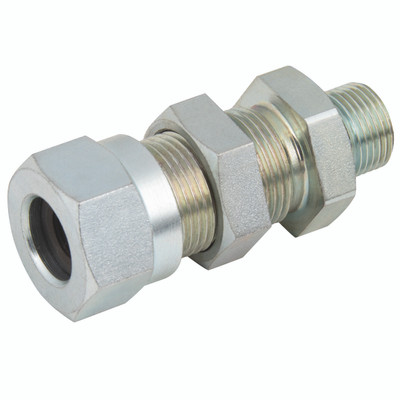 KR 12MM X 3/8 BSP B/HEAD - 3/8" BSP Parallel Male X 12mm Outside Diameter, High Pressure, Stud Bulkhead, Nitrile Seal, Mild Steel, Working Temperature -40Â°C to +100Â°C, Maximum Working Pressure 680 bar, KR