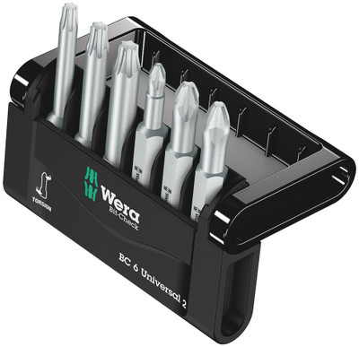 Wera Bit-Check 6 Universal 2 - 6 50 mm-long Wera bits tidily arranged in a minimum of space in a practical Bit-Check