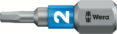 Wera 840/1 BTZ bits 2.0x25mm - BiTorsion bits for hexagon screws with elastic torsion zone into which kinetic energy is dissipated during peak loads