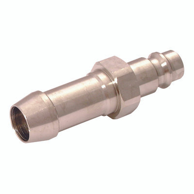 8MM HOSE TAIL - Pneumatic Quick Release, Non Valved, Plug, Hose Tail, Series C9000 ISO 6150B, Safety, to Suit 8 Hose Inside Diameter, Brass Nickel Plated, Working Temperature -20Ã‚Â°C to +60Ã‚Â°C, Maximum Working Pressure 16 bar, Parker Legris