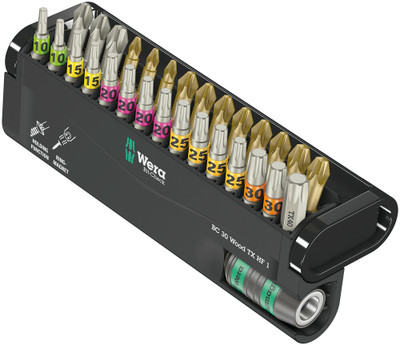 Wera Bit-Check 30 Wood TX HF 1 - Bits and holder set, particularly suitable for woodworking