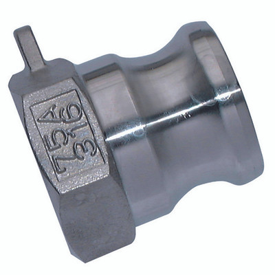 CAMLOCK 3/4" BSPP FEM PLUG TYPE A STAINLESS - 3/4" BSP Parallel Female, Cam & Groove Quick Coupling, Threaded Plug, Type A, 316 Stainless Steel, Maximum Working Pressure 17 bar, Jaymac