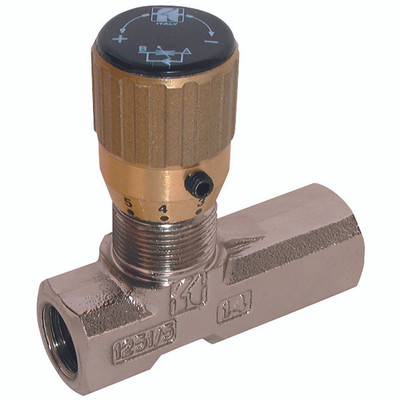 3/8" BSP UNI-DIRECTIONAL FLOW VALVE - 3/8" BSP Parallel Female, Uni-directional, Needle Valve, Nitrile Seal, Nickel Plated Brass, Working Temperature -20°C to +100°C, Maximum Working Pressure 210 bar, LHA