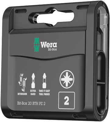 Wera Bit-Box 20 BTH PZ 20 x PZ 2x25mm - BiTorsion Bits for Pozidriv screws in a practical Bit-Box Wera Bit-Box 20 BTH PZ 20 x PZ 2x25mm - BiTorsion Bits for Pozidriv screws in a practical Bit-Box