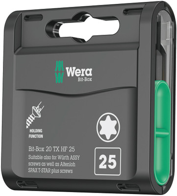Wera Bit-Box 20 TX HF 20 x TX 25x25mm - Premium bits for TORX® socket screws in a useful bit box Wera Bit-Box 20 TX HF 20 x TX 25x25mm - Premium bits for TORX® socket screws in a useful bit box