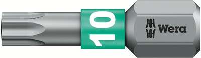 Wera 867/1 BTZ TORX® bits TX 10x25mm - BiTorsion bits for TORX® socket screws with torsion zone into which kinetic energy is dissipated during peak loads Wera 867/1 BTZ TORX® bits TX 10x25mm - BiTorsion bits for TORX® socket screws with torsion zone into which kinetic energy is dissipated during peak loads