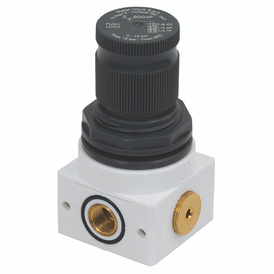1/4" 'BIT' REGULATOR 0-12 BAR WATER - 1/4" BSP Parallel Female, Relieving, Micro Regulator, BIT F Series, Working Temperature -10Â¬âˆžC to +50Â¬âˆžC, Compound Gauge 0 to 12 bar, Maximum Working Pressure 13 bar, Metal Work